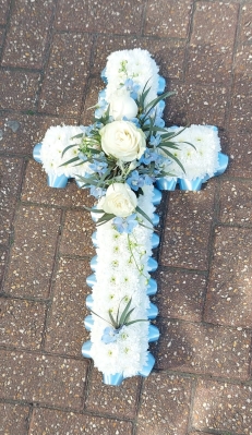 Light blue and white cross