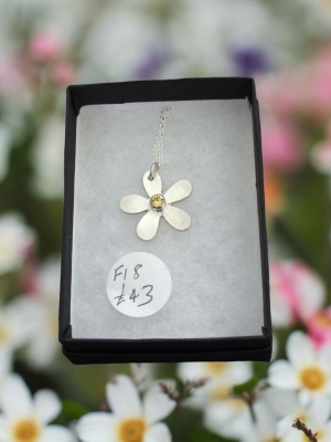 Sterling silver flower pendant