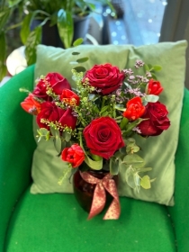 Rose and tulip vase